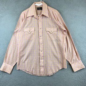 vintage 70s champion western permanent press button down L